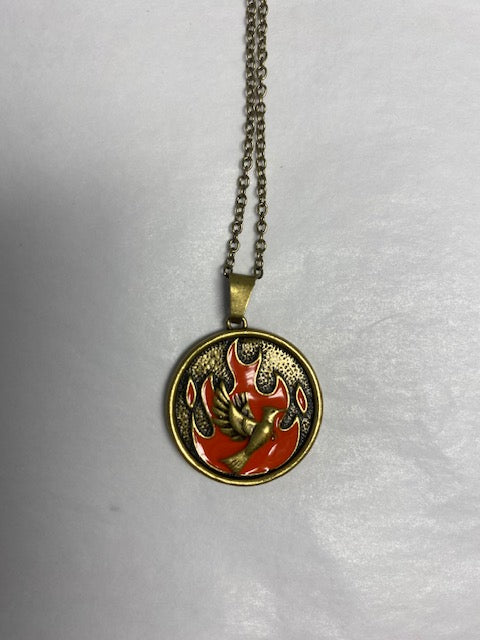 Fire Within Dove Pendant Necklace